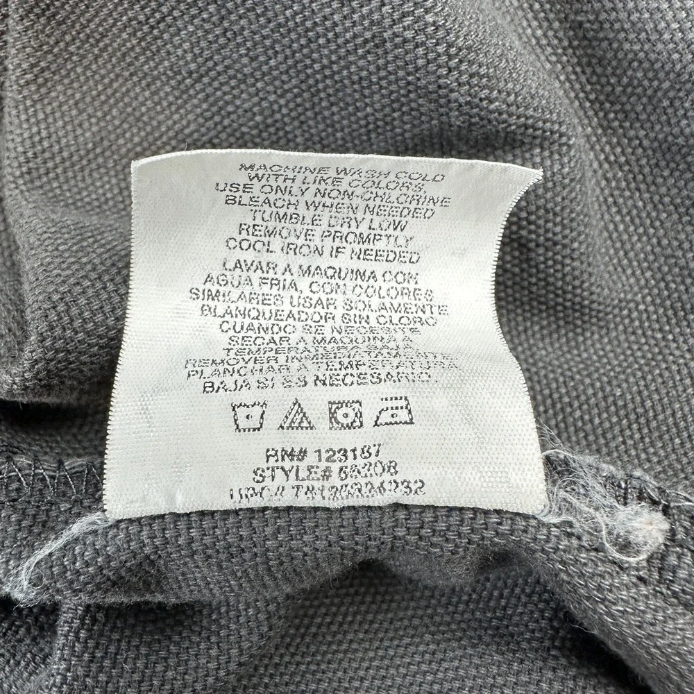 Wrangler Workwear Snap Shirt Hooded Jacket XL Gray Canvas (Drawstring Removed)